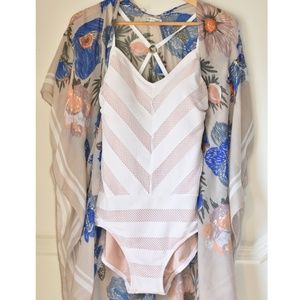 Calvin Klein White One Piece Bathing Suit